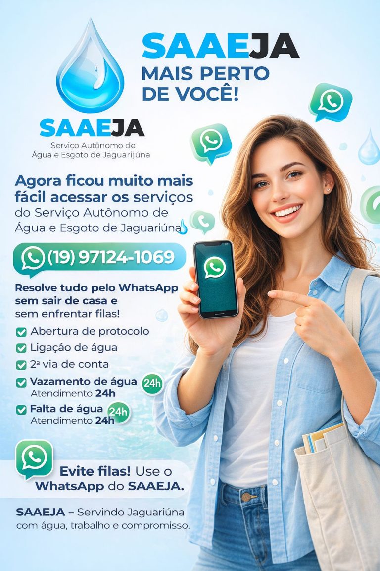 SAAEJA Amplia atendimento digital e lança serviços via Whatsapp